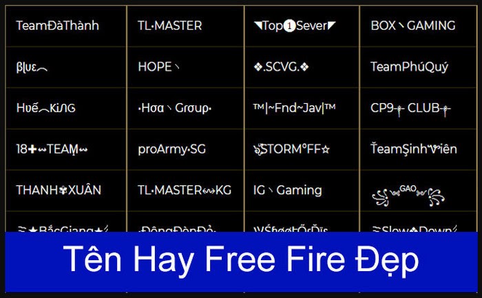 tên hay free fire