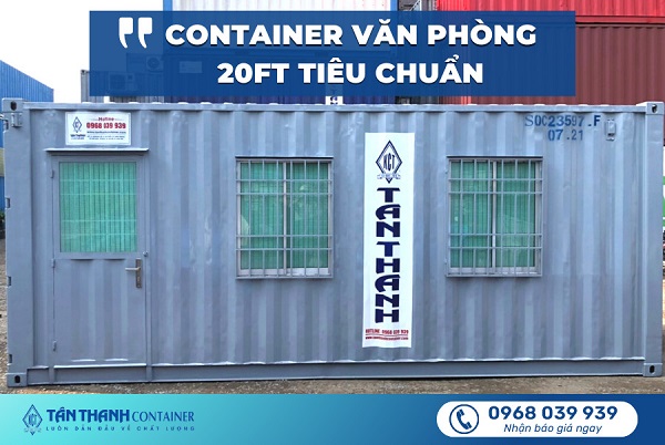 Container văn phòng 20ft đáp ứng tiêu chuẩn văn phòng